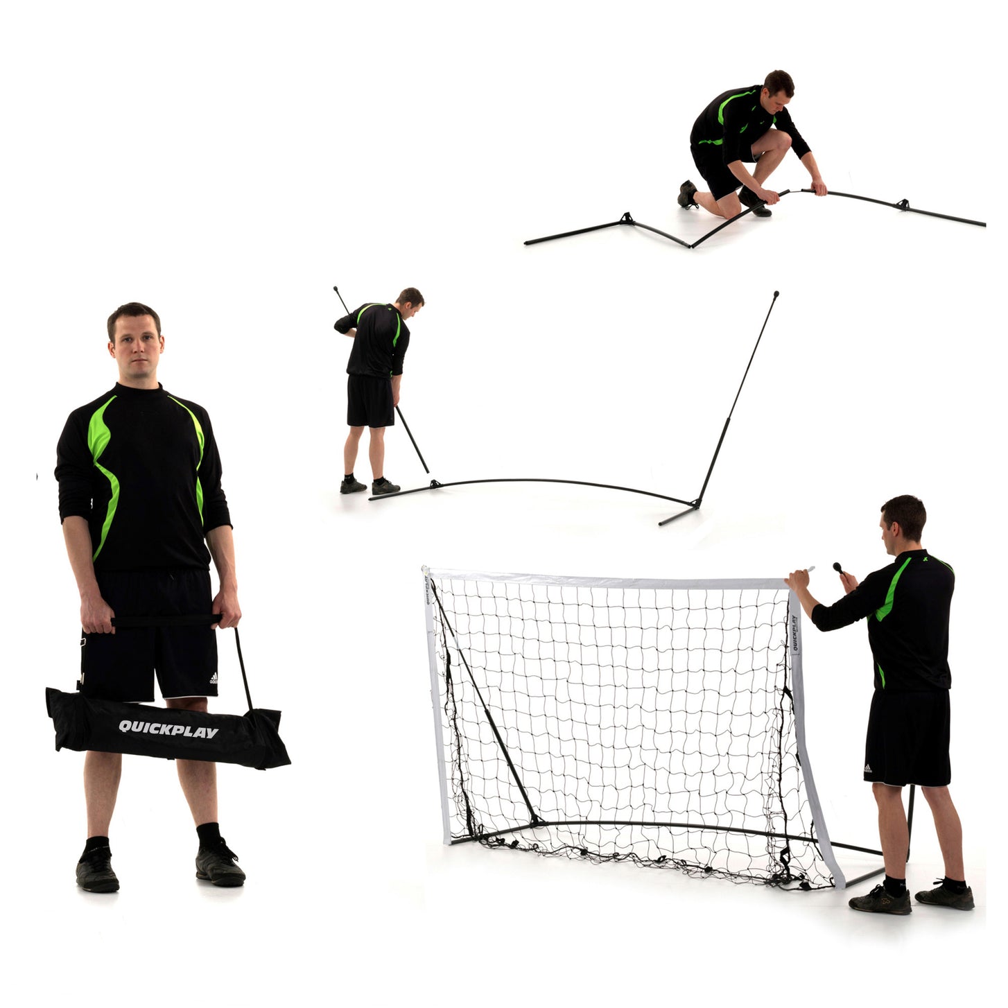 KICKSTER Tragbares Fußballtor 240 x 150 cm
