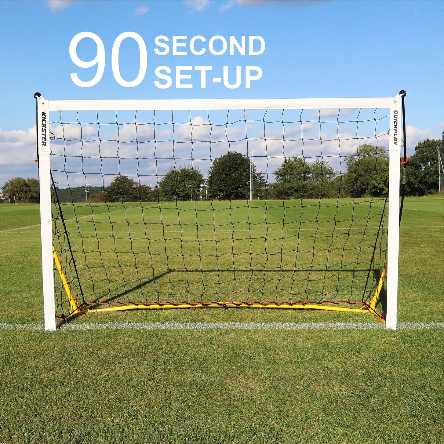 KICKSTER Tragbares Fußballtor 240 x 150 cm (Gelb)