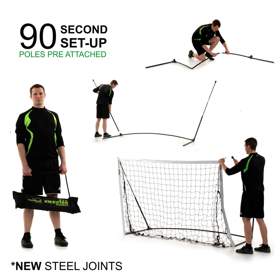 KICKSTER Tragbares Fußballtor 240 x 150 cm (Gelb)
